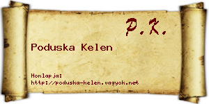 Poduska Kelen névjegykártya